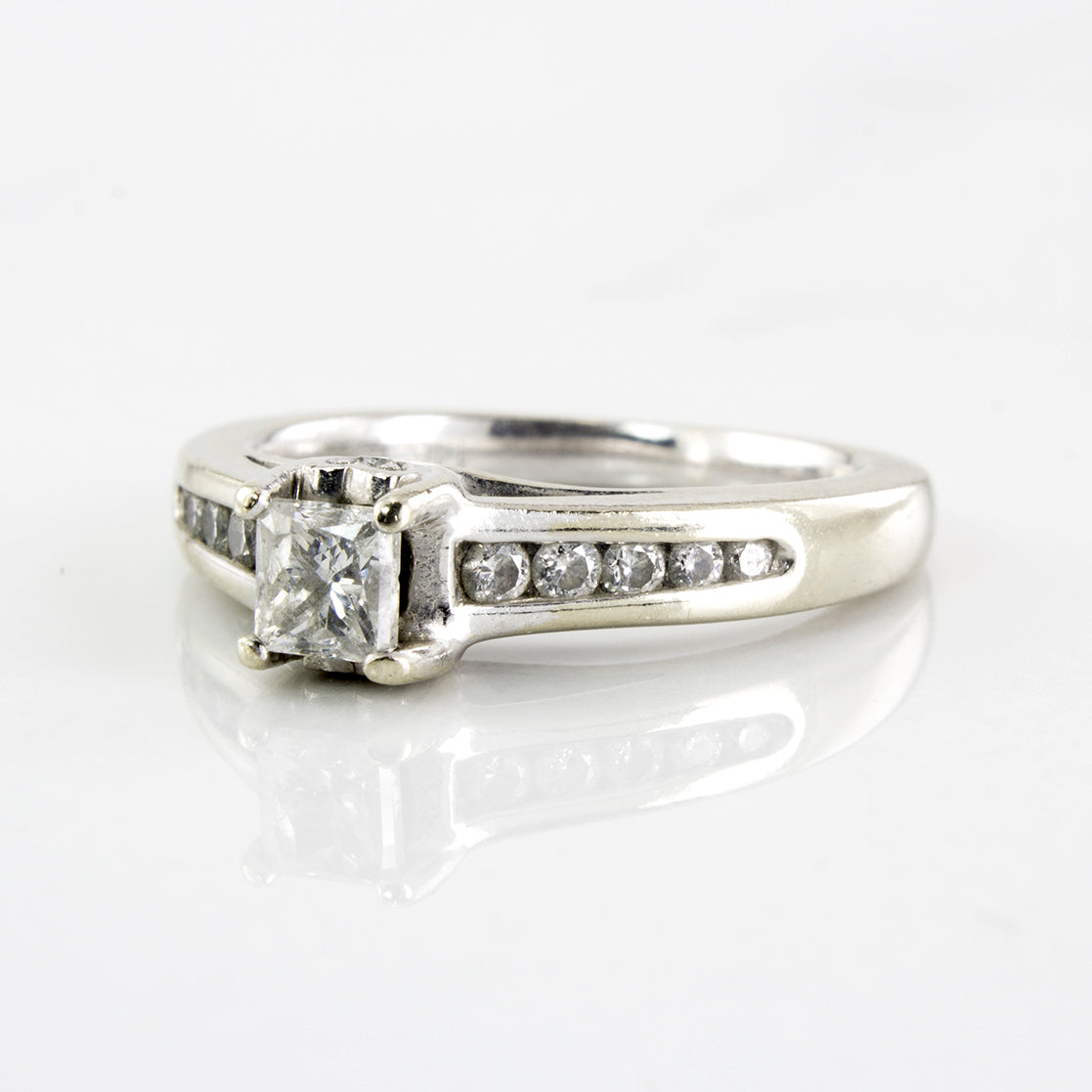 Princess Cut Solitaire Diamond Ring | 0.46 ctw | SZ 4 |