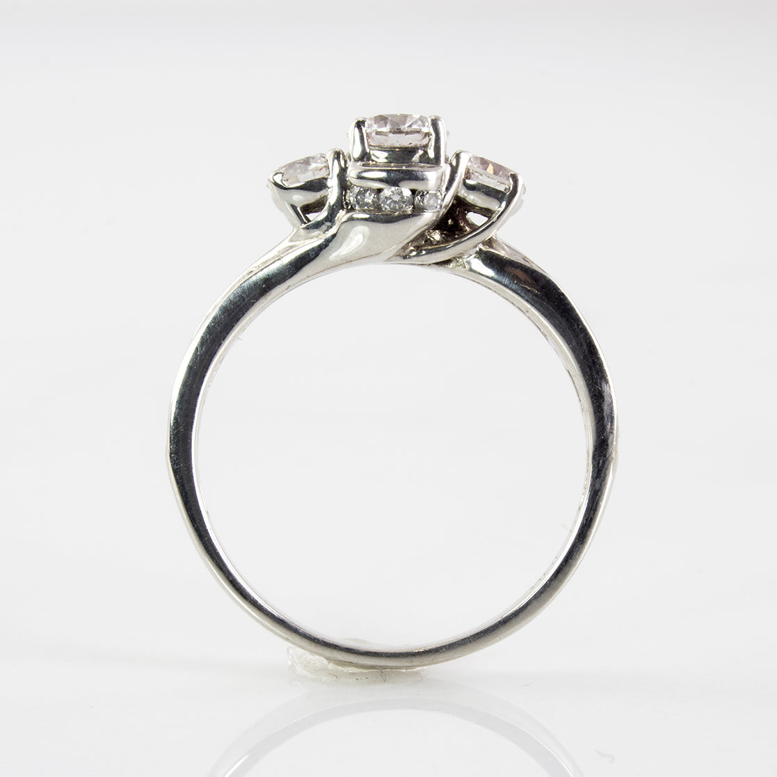 Offset Three Stone Diamond Ring | 0.87 ctw | SZ 5.75 |