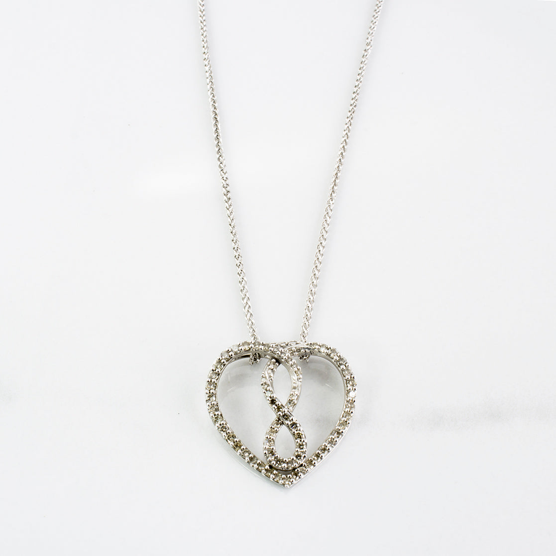 Infinity Heart Necklace | 0.36 ctw | SZ 18" |