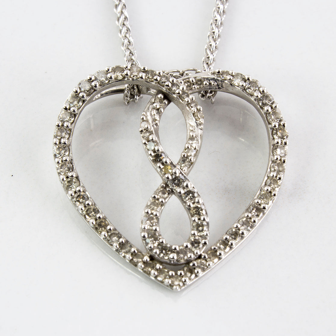 Infinity Heart Necklace | 0.36 ctw | SZ 18" |