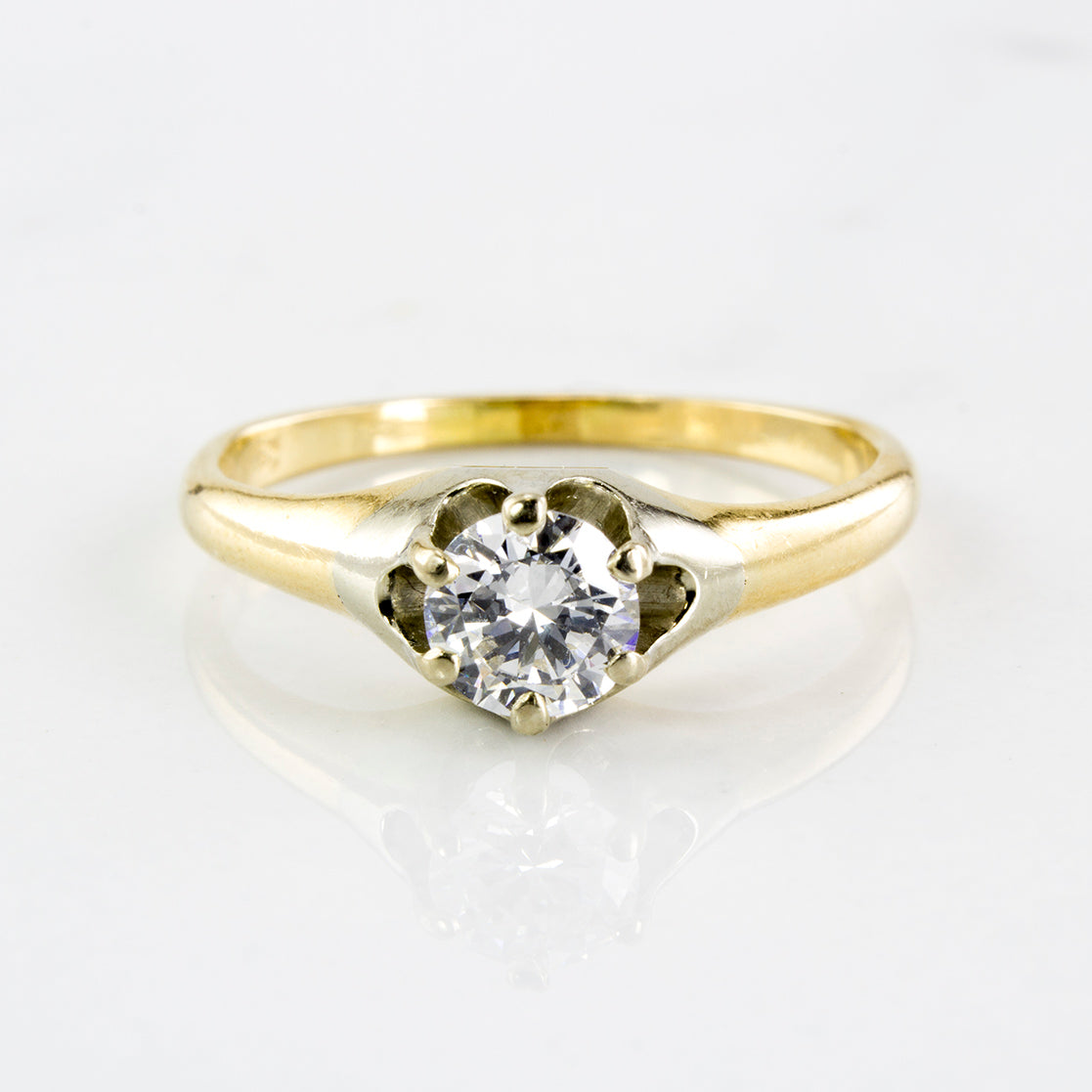 Canadian Made Birks 1930's Solitaire Diamond Engagement Ring | 0.48 ctw SI1 H | SZ 6.75 |