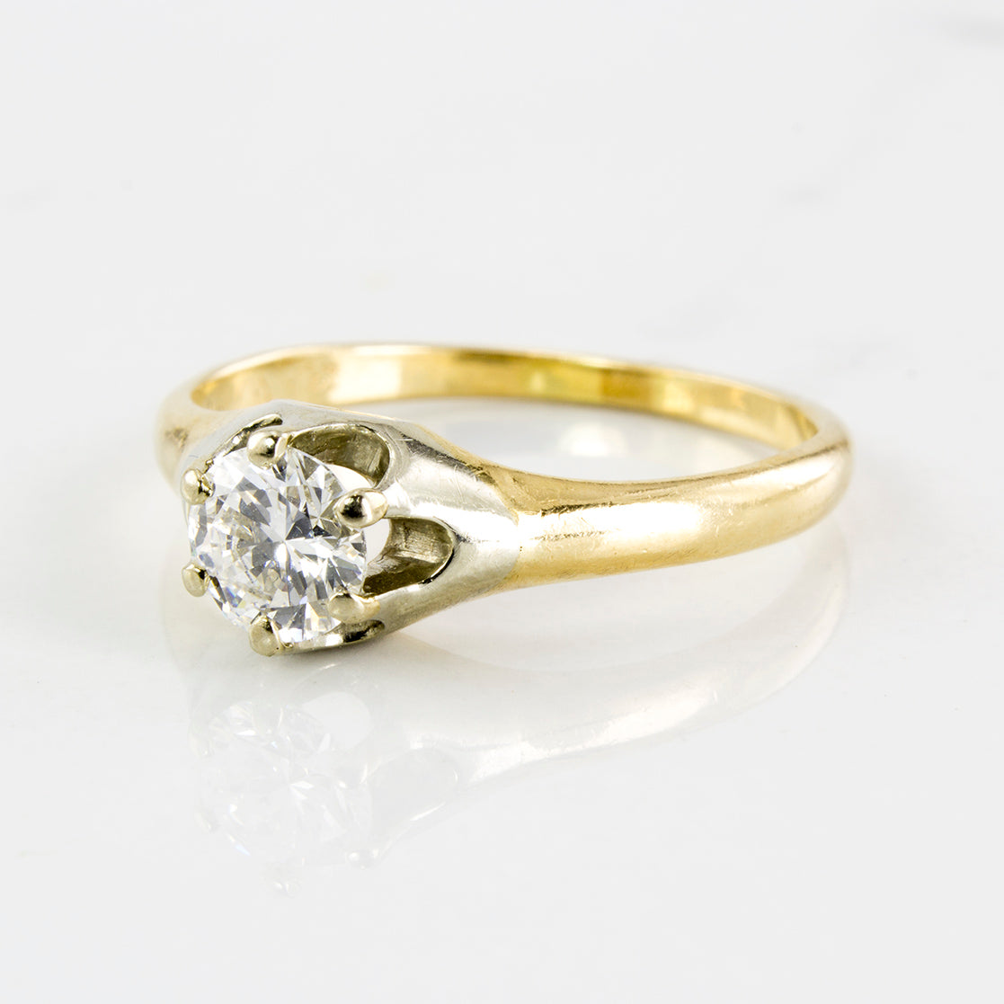 Canadian Made Birks 1930's Solitaire Diamond Engagement Ring | 0.48 ctw SI1 H | SZ 6.75 |