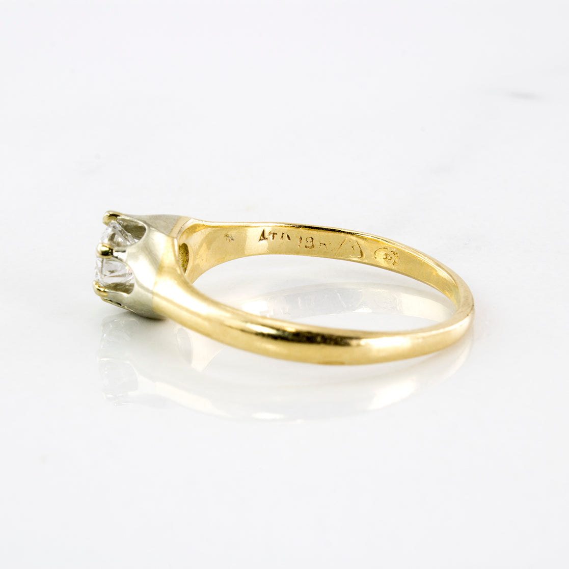 Canadian Made Birks 1930's Solitaire Diamond Engagement Ring | 0.48 ctw SI1 H | SZ 6.75 |
