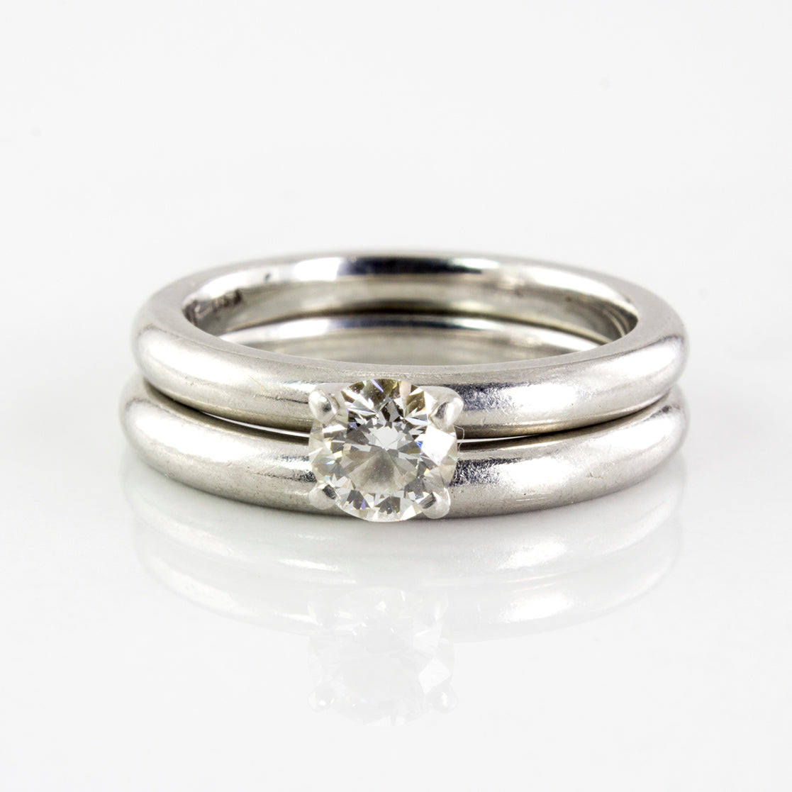 Platinum Solitaire GIA Diamond Wedding Set | 0.40 ctw | SZ 5 |