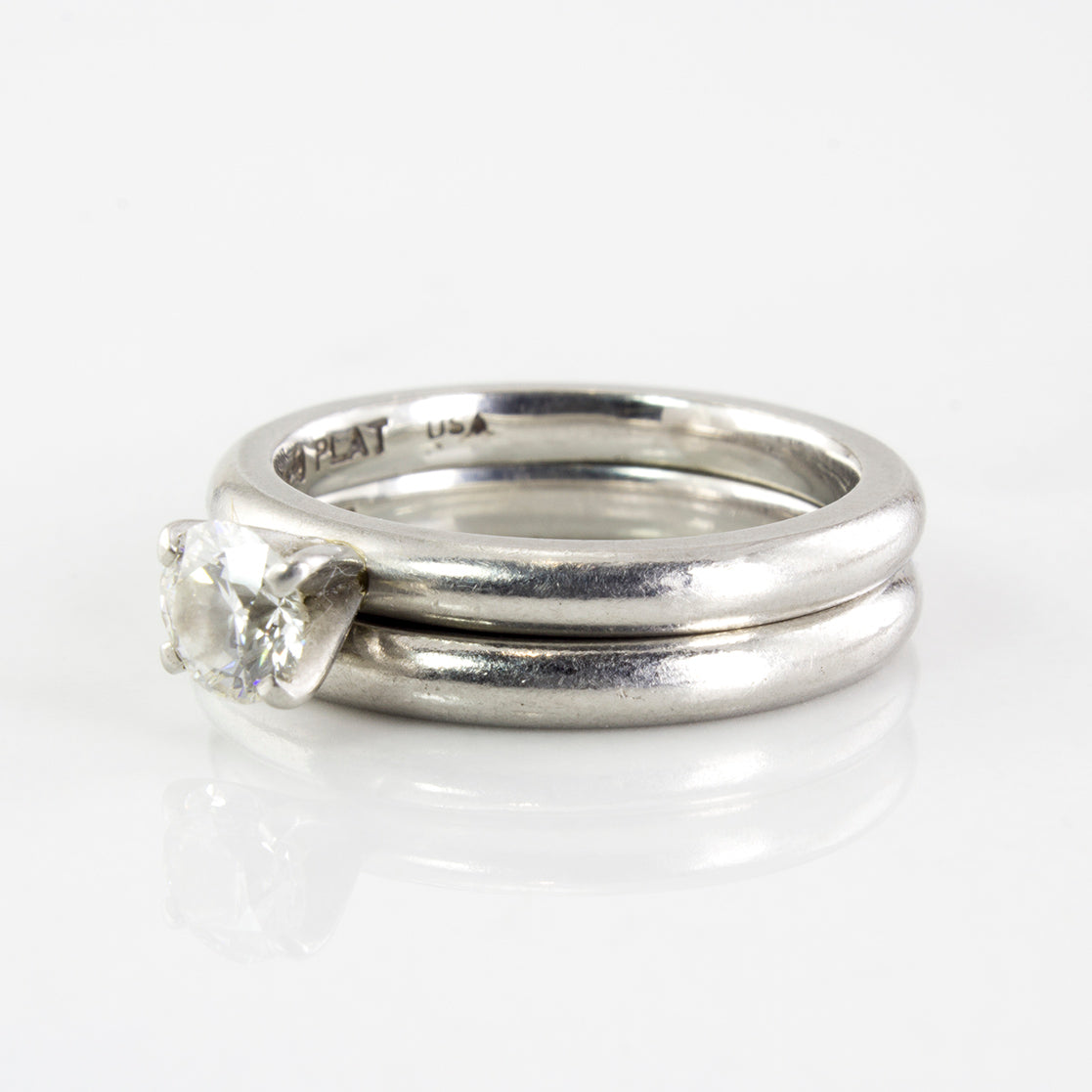 Platinum Solitaire GIA Diamond Wedding Set | 0.40 ctw | SZ 5 |