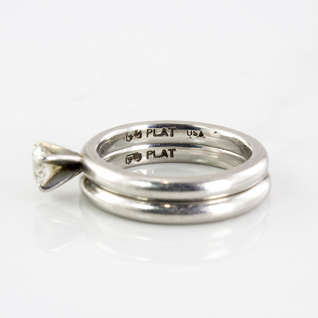 Platinum Solitaire GIA Diamond Wedding Set | 0.40 ctw | SZ 5 |