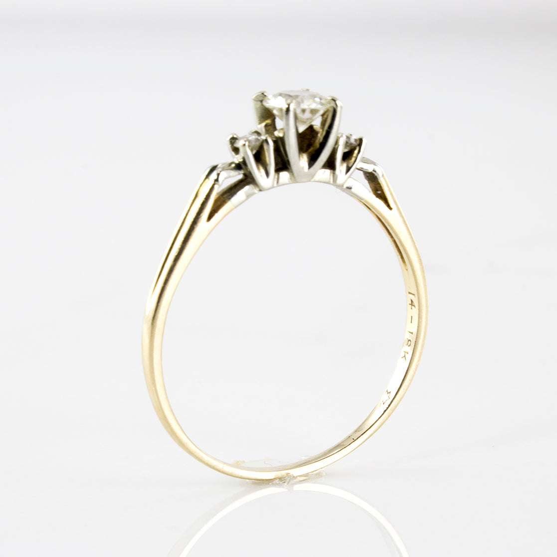 Thin Band Three Stone Diamond Ring | 0.42 ctw | SZ 9.75 |