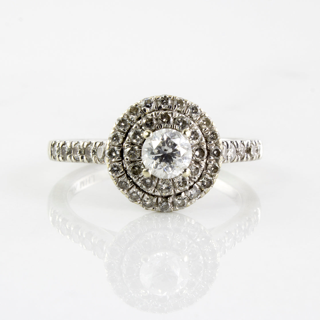 Double Halo Diamond Engagement Ring | 0.80 ctw | SZ 4.5 |