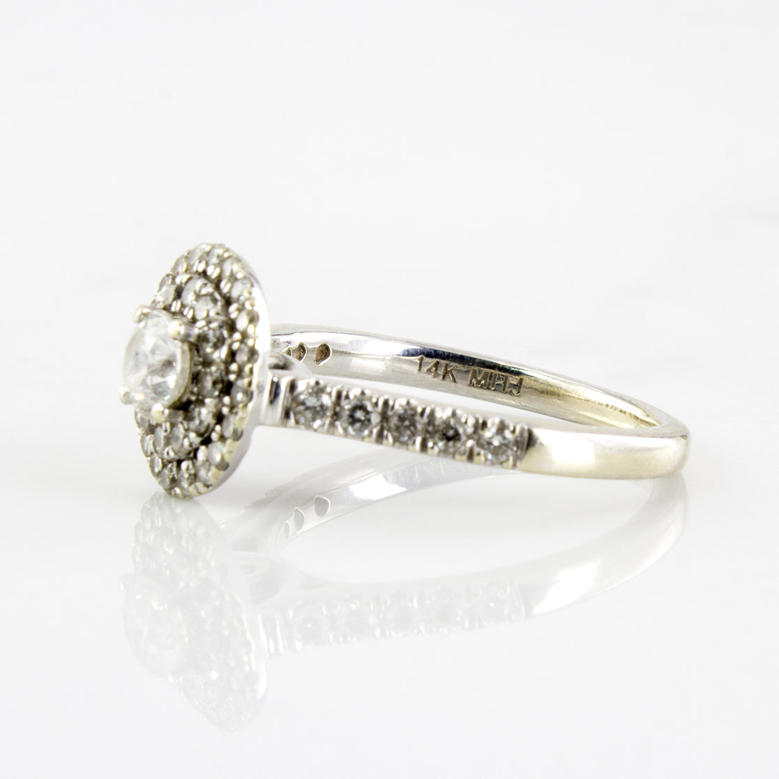 Double Halo Diamond Engagement Ring | 0.80 ctw | SZ 4.5 |