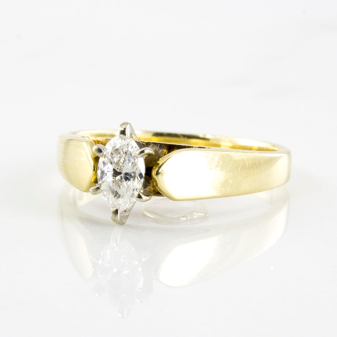 Marquise Cut Solitaire Diamond Ring | 0.35 ctw | SZ 6.25 |
