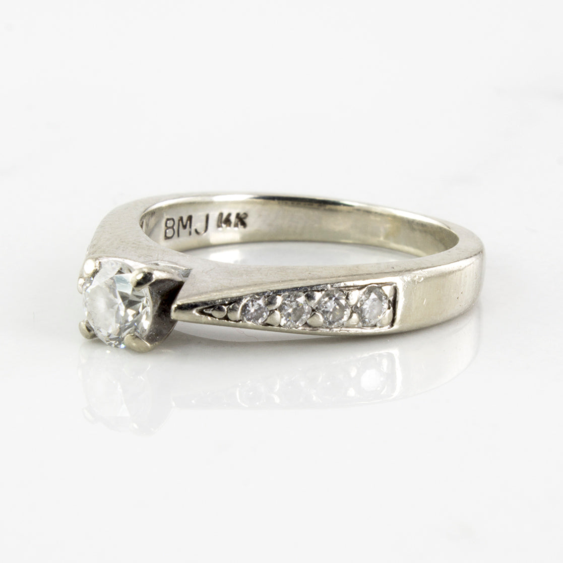 Tapered Flush Set Engagement Ring | 0.49 ctw | SZ 5.75 |