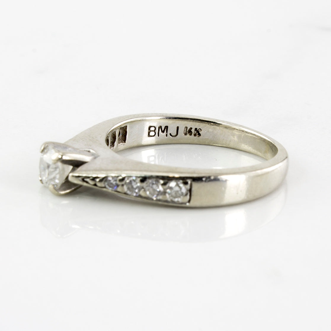 Tapered Flush Set Engagement Ring | 0.49 ctw | SZ 5.75 |