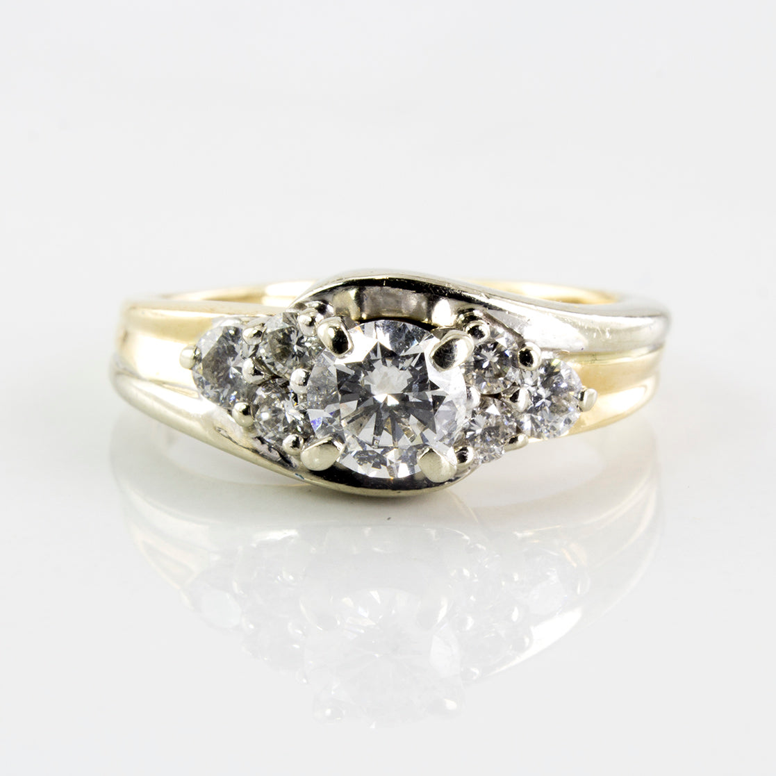 Two Tone Bypass Diamond Ring | 0.71 ctw | SZ 5.25 |