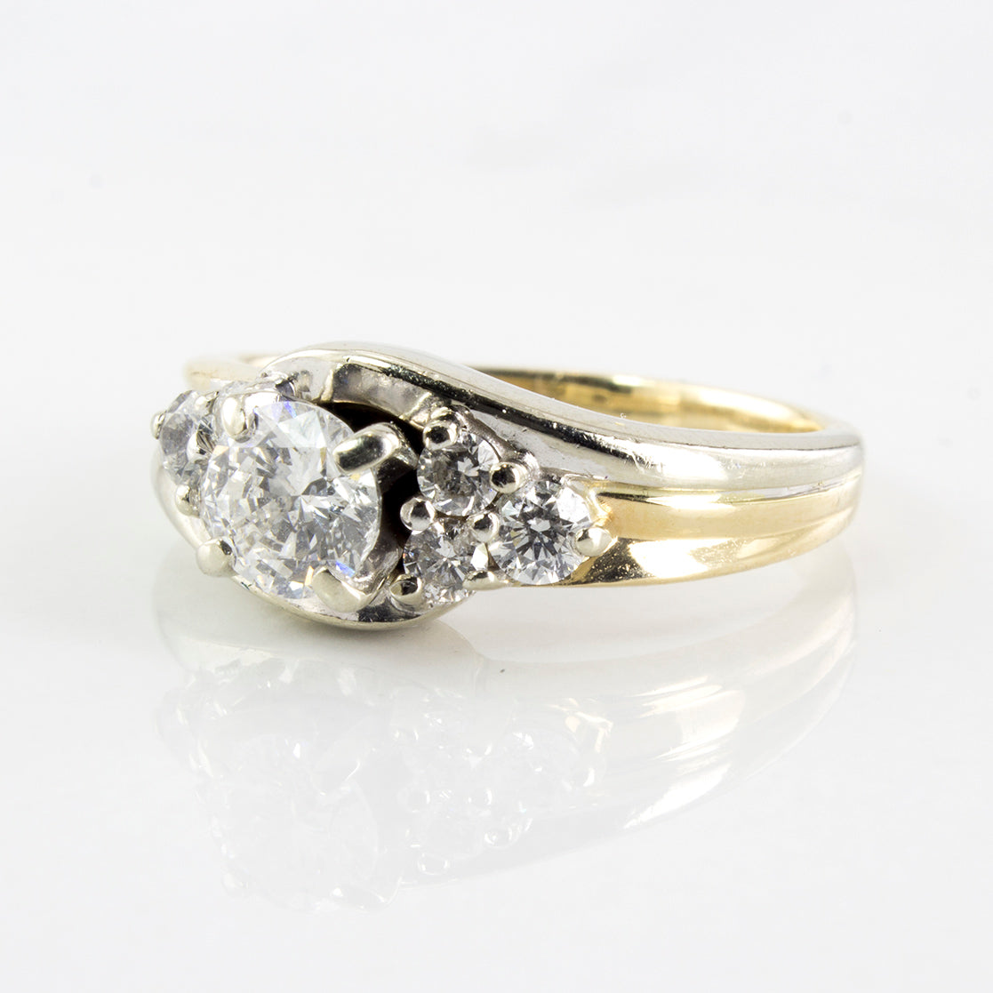 Two Tone Bypass Diamond Ring | 0.71 ctw | SZ 5.25 |