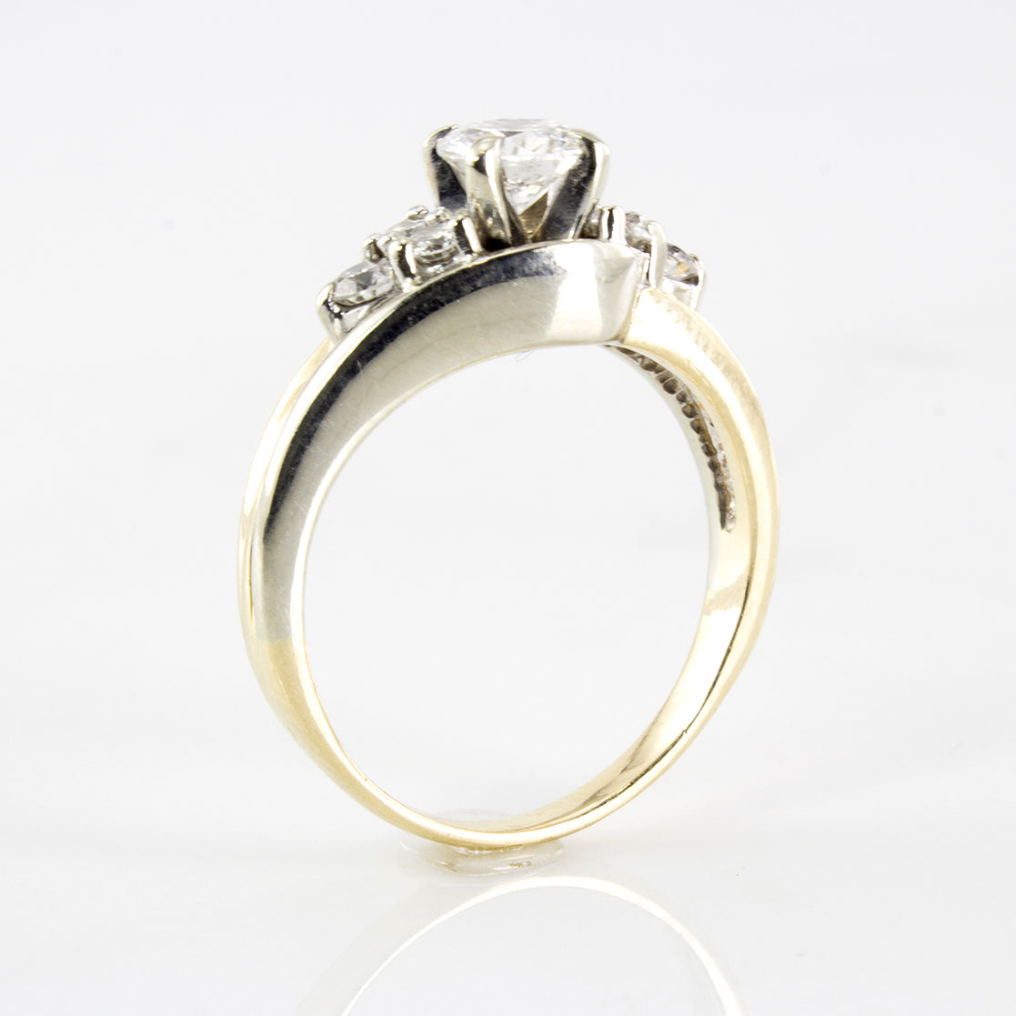 Two Tone Bypass Diamond Ring | 0.71 ctw | SZ 5.25 |