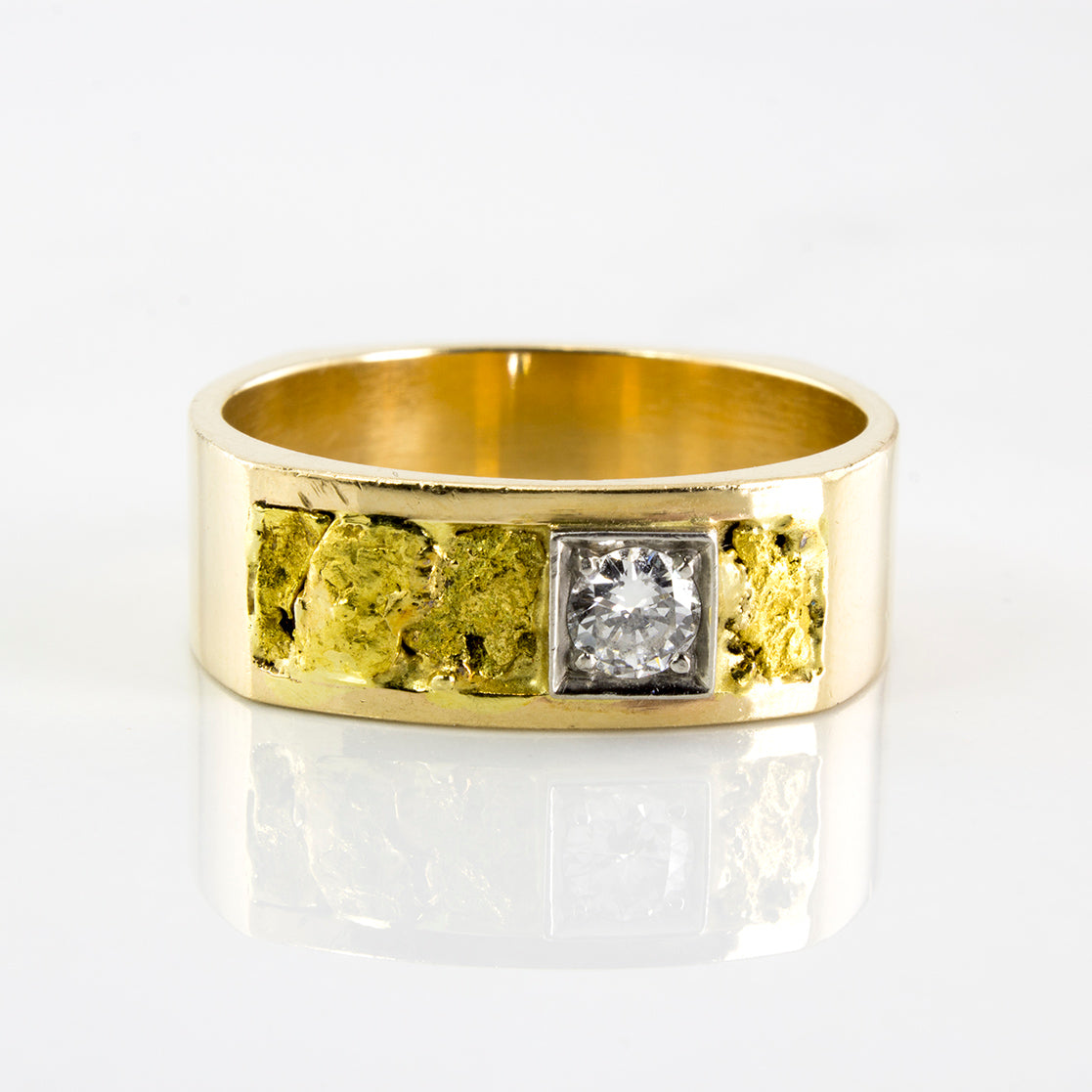 Soft Square Diamond Nugget Ring | 0.35 ctw | SZ 10.5 |