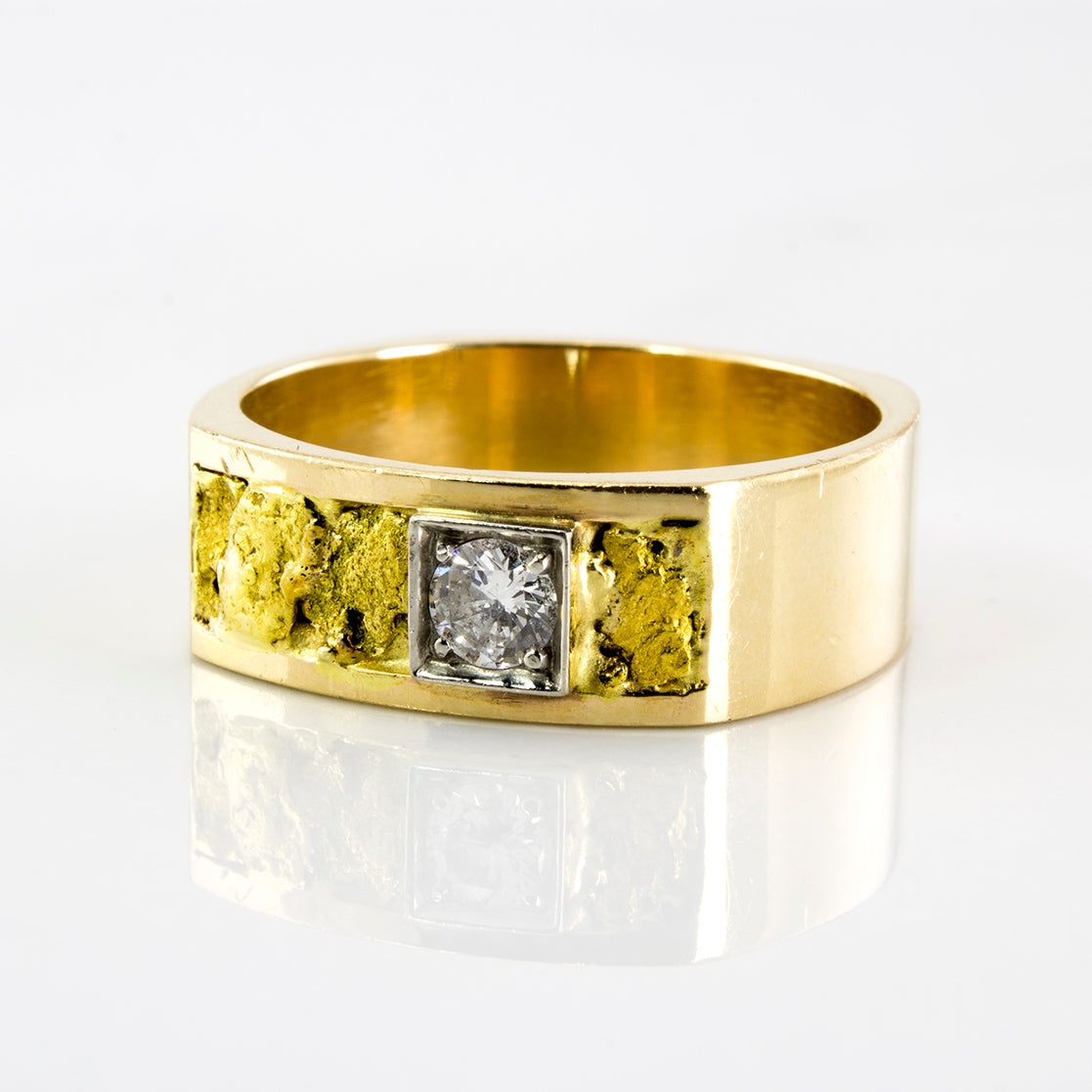 Soft Square Diamond Nugget Ring | 0.35 ctw | SZ 10.5 |