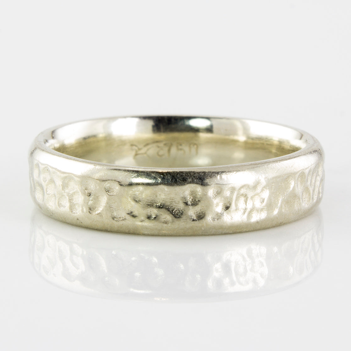 Hammered White Gold Band | SZ 8.25 |