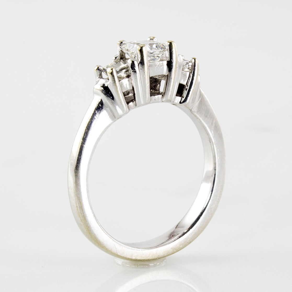 Three Stone Princess Diamond Engagement Ring | 0.58 ctw | SZ 3.25 |