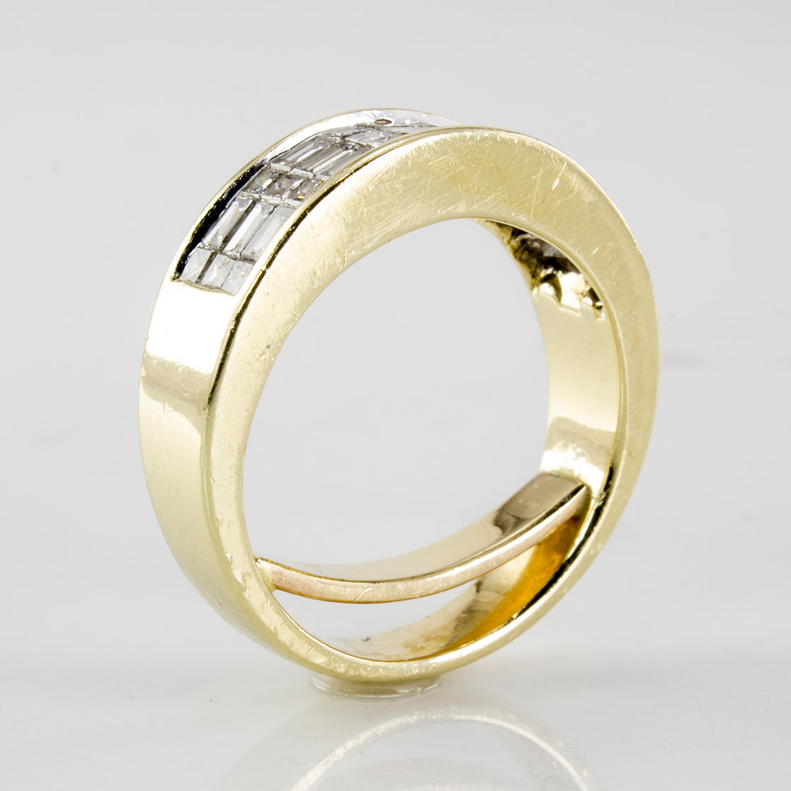 Bague en diamants taille baguette et princesse | 1,50 ct | Taille 5 |