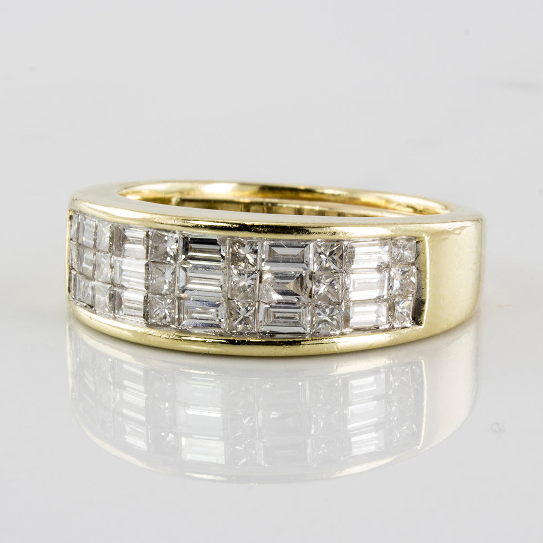 Bague en diamants taille baguette et princesse | 1,50 ct | Taille 5 |