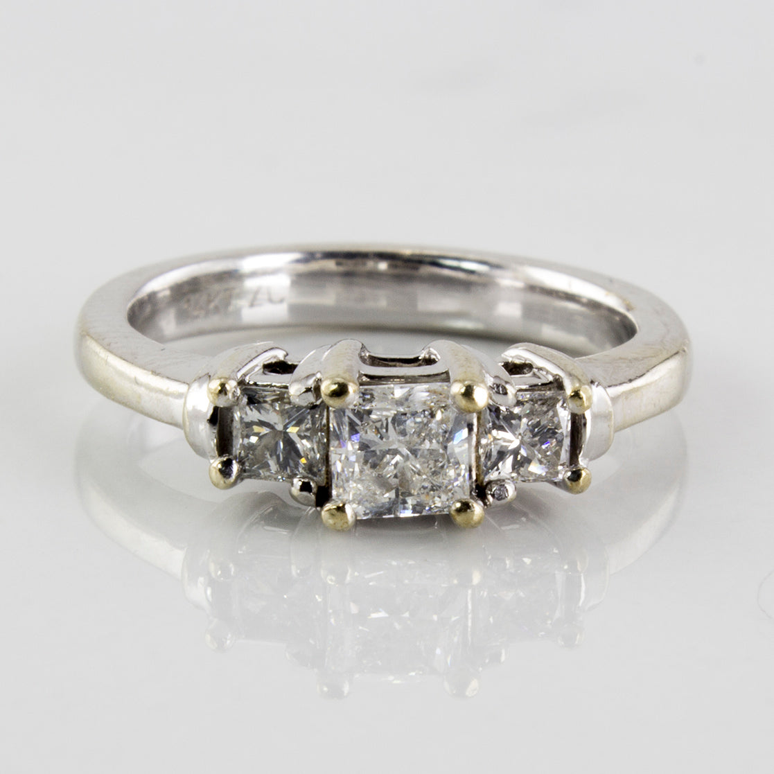 Three Stone Princess Diamond Engagement Ring | 0.58 ctw | SZ 3.25 |