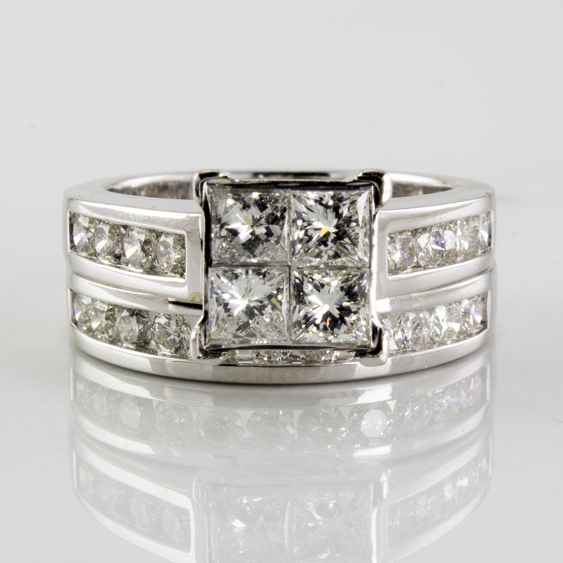 Princess Cluster Wedding Set | 1.86 ctw | SZ 7 |