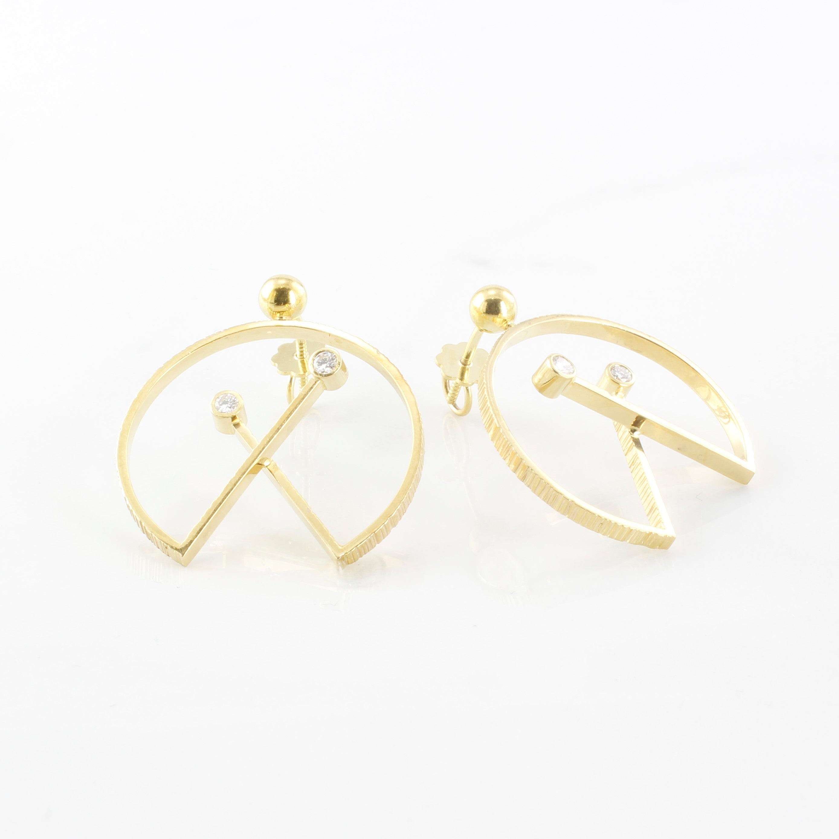 Crossed Circle Drop Stud Earrings | 0.16ctw |