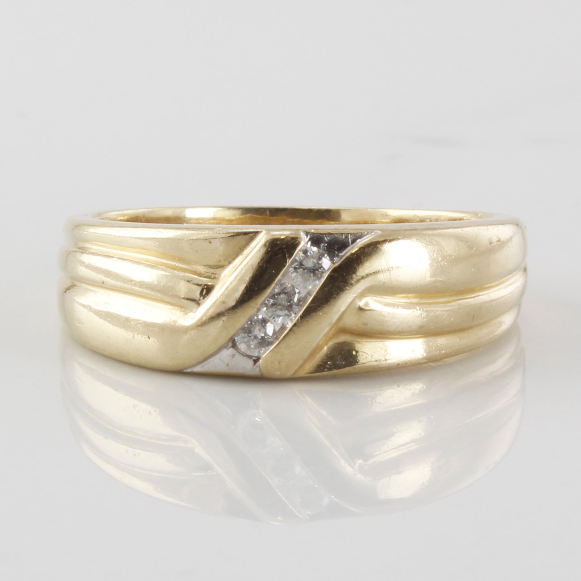 Diamond Bypass Band | 0.09ctw | SZ 10.5 |