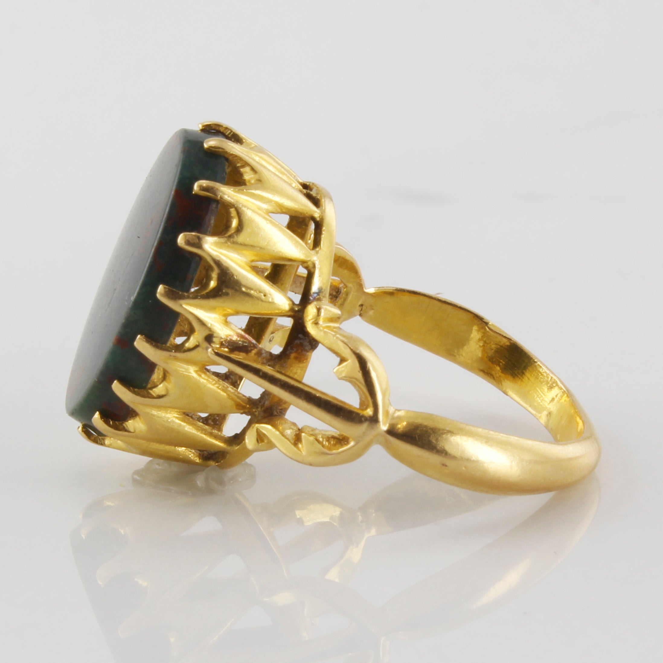 Victorian Bloodstone Cocktail Ring | 4.00 ct | SZ 4.5 |
