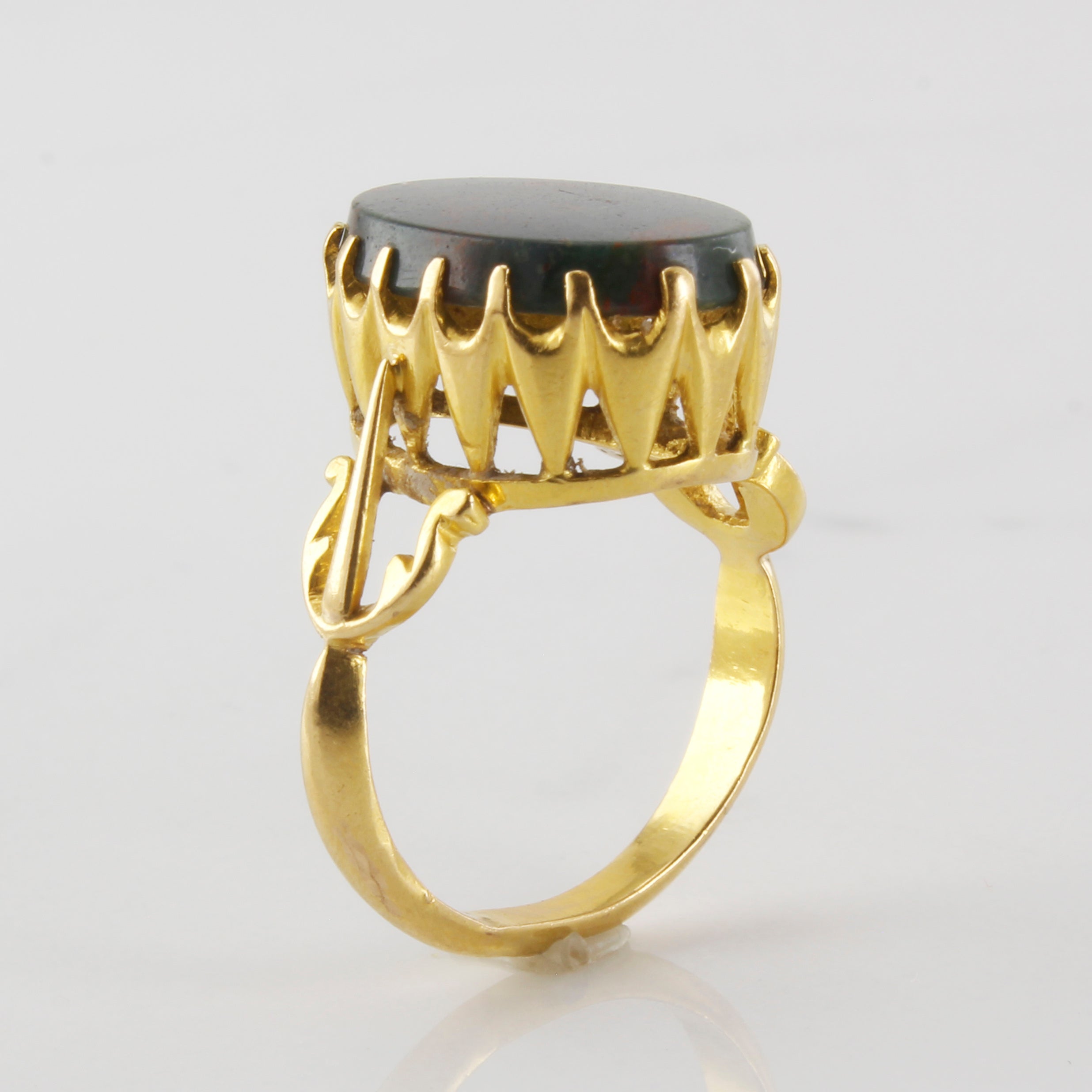 Victorian Bloodstone Cocktail Ring | 4.00 ct | SZ 4.5 |
