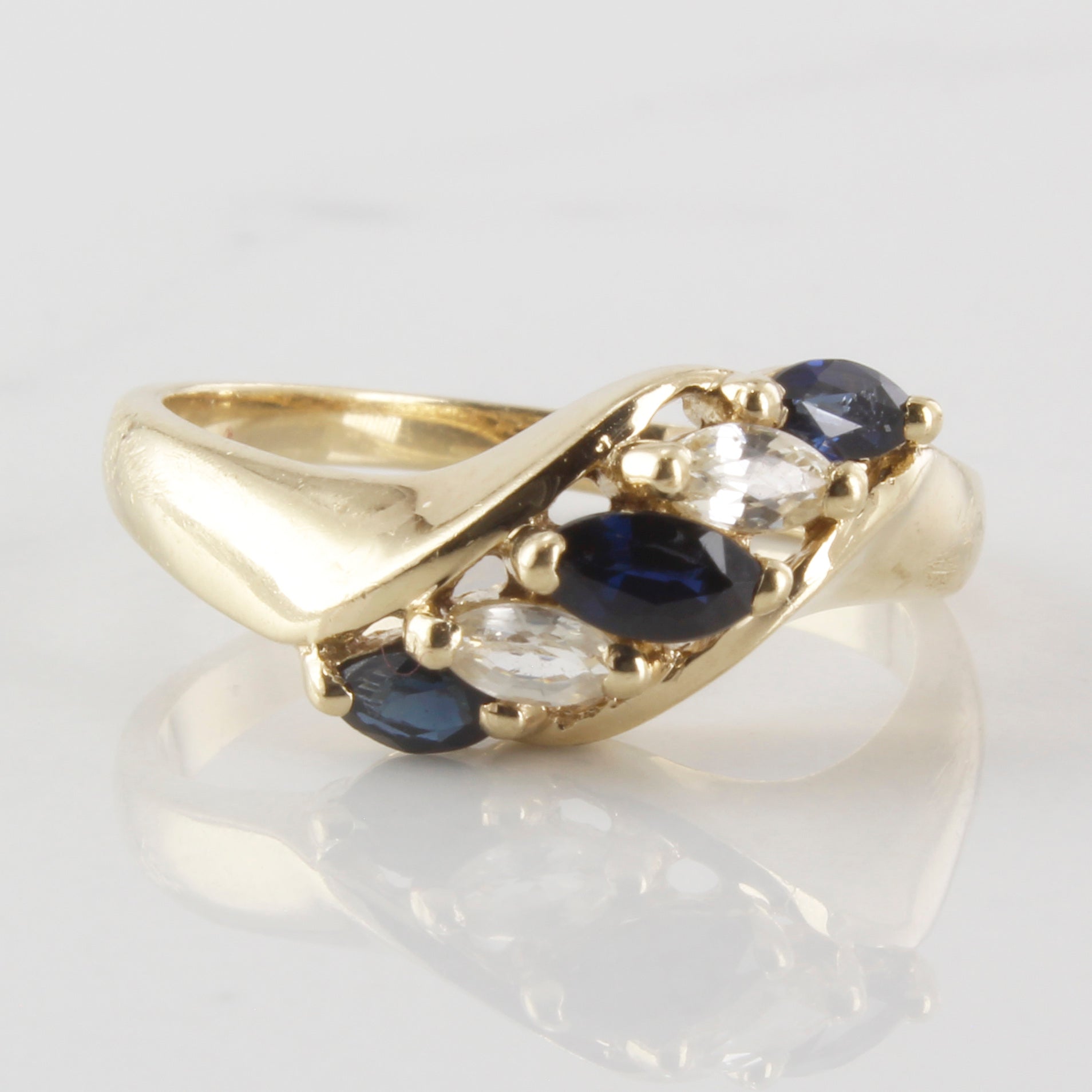 Blue & White Sapphire Ring | 0.35ctw | SZ 6.5 |