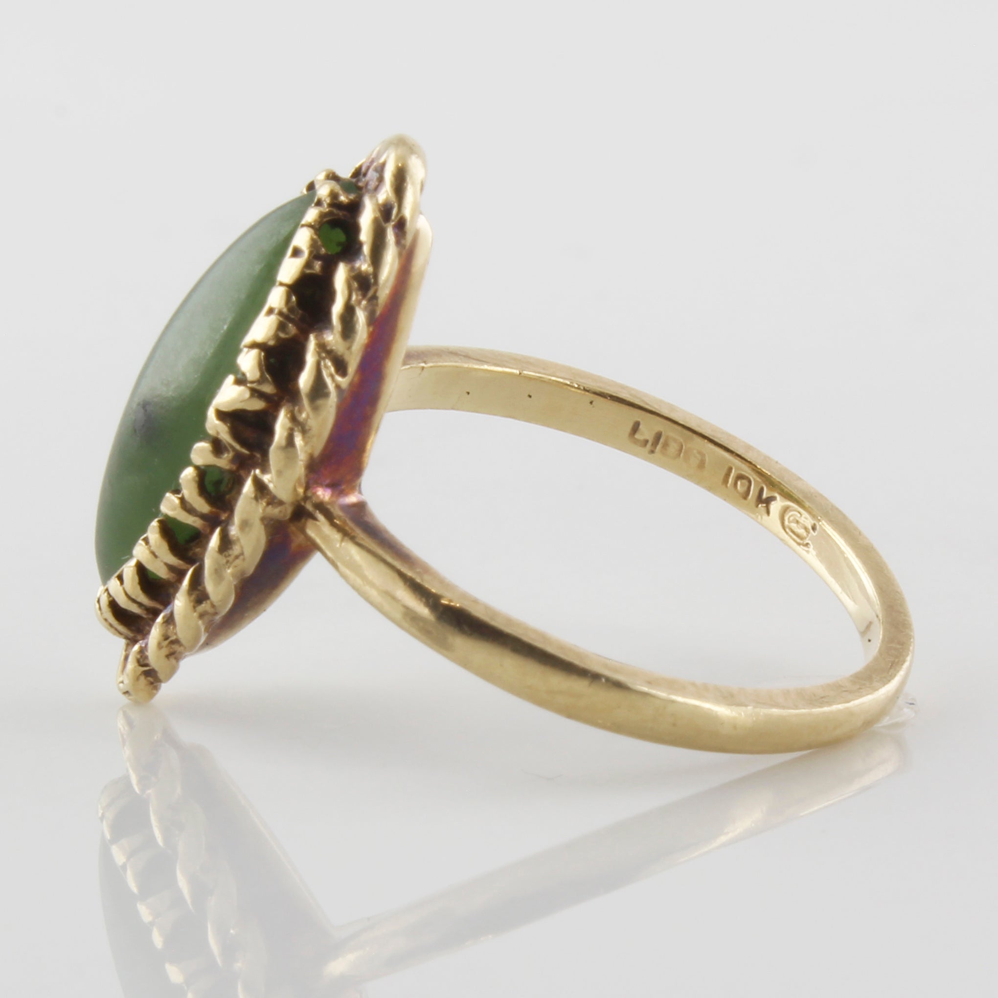 Bague cocktail en jade néphrite | 1,90 ct | Taille 5,75 |