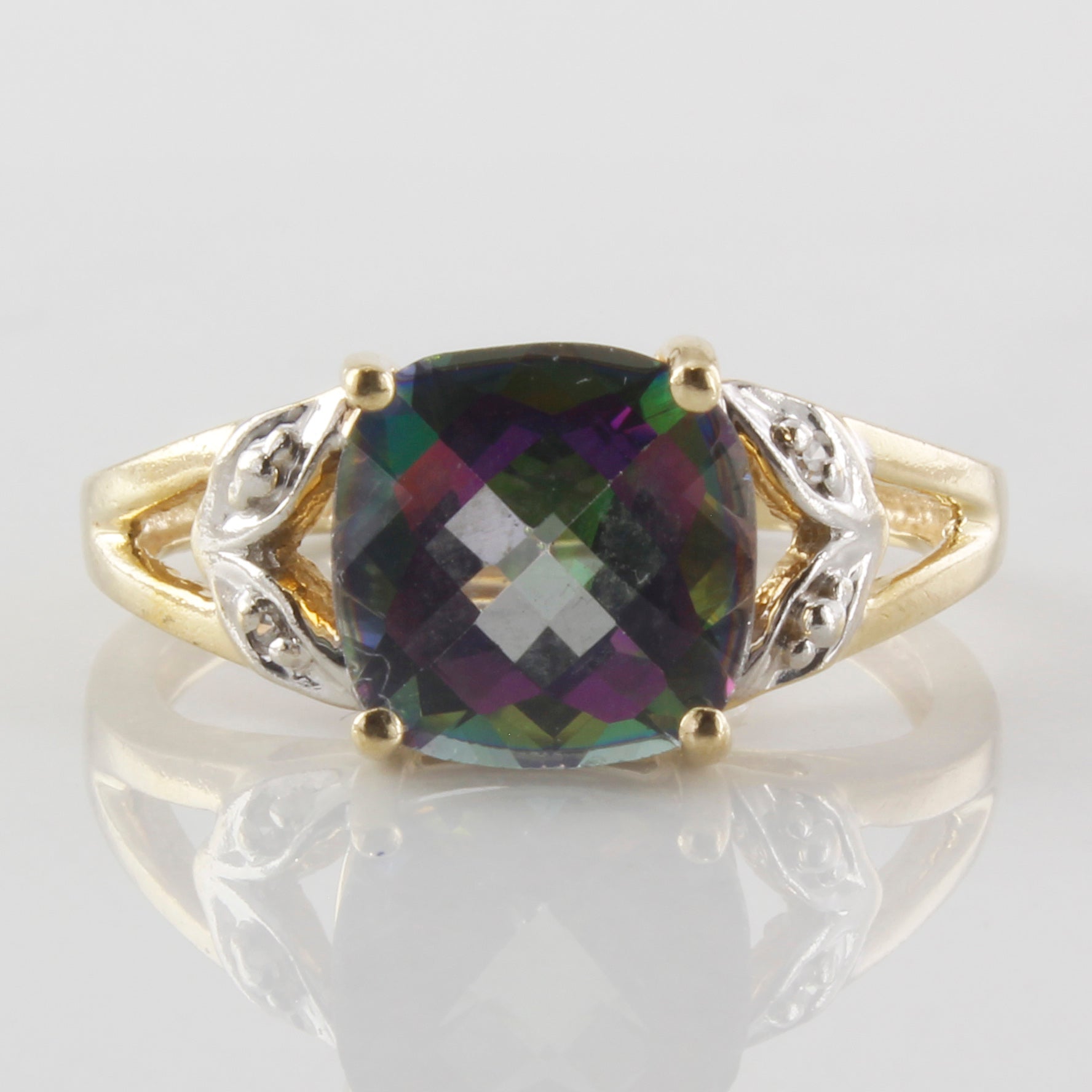 Mystic Topaz and Diamond Ring | 2.40ct 0.01ct | SZ 5