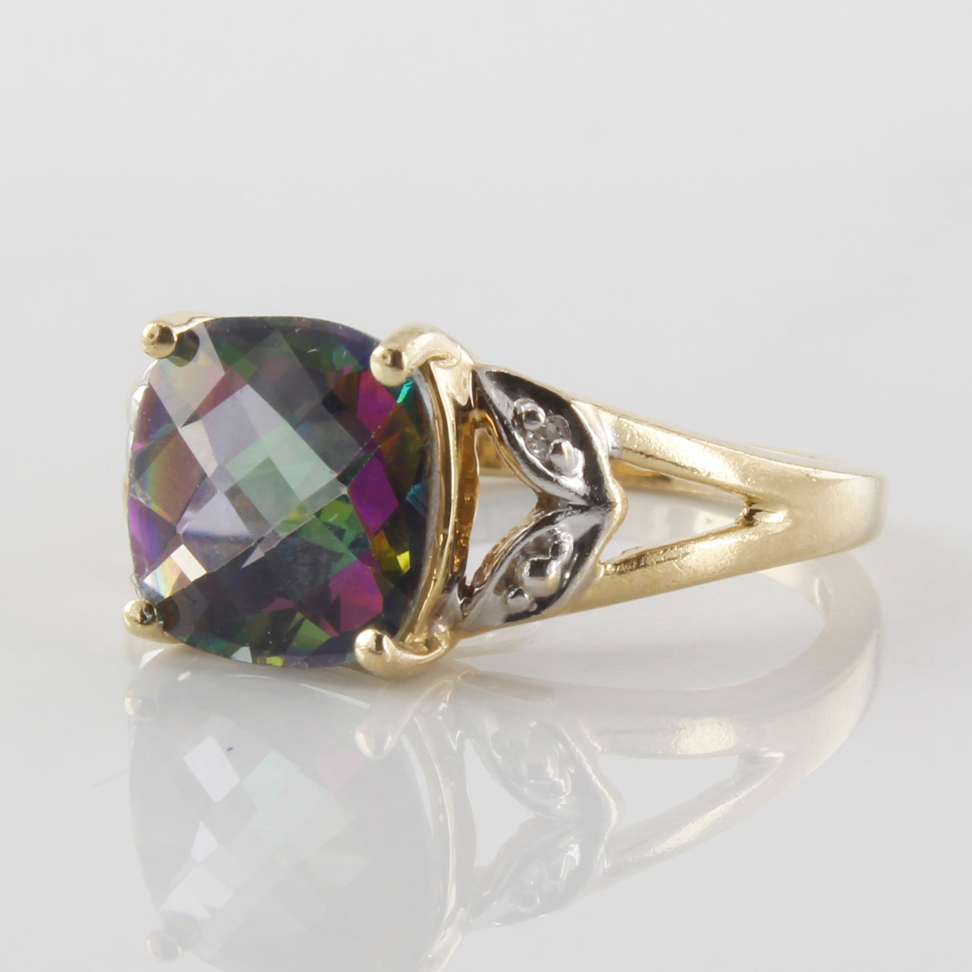 Mystic Topaz and Diamond Ring | 2.40ct 0.01ct | SZ 5