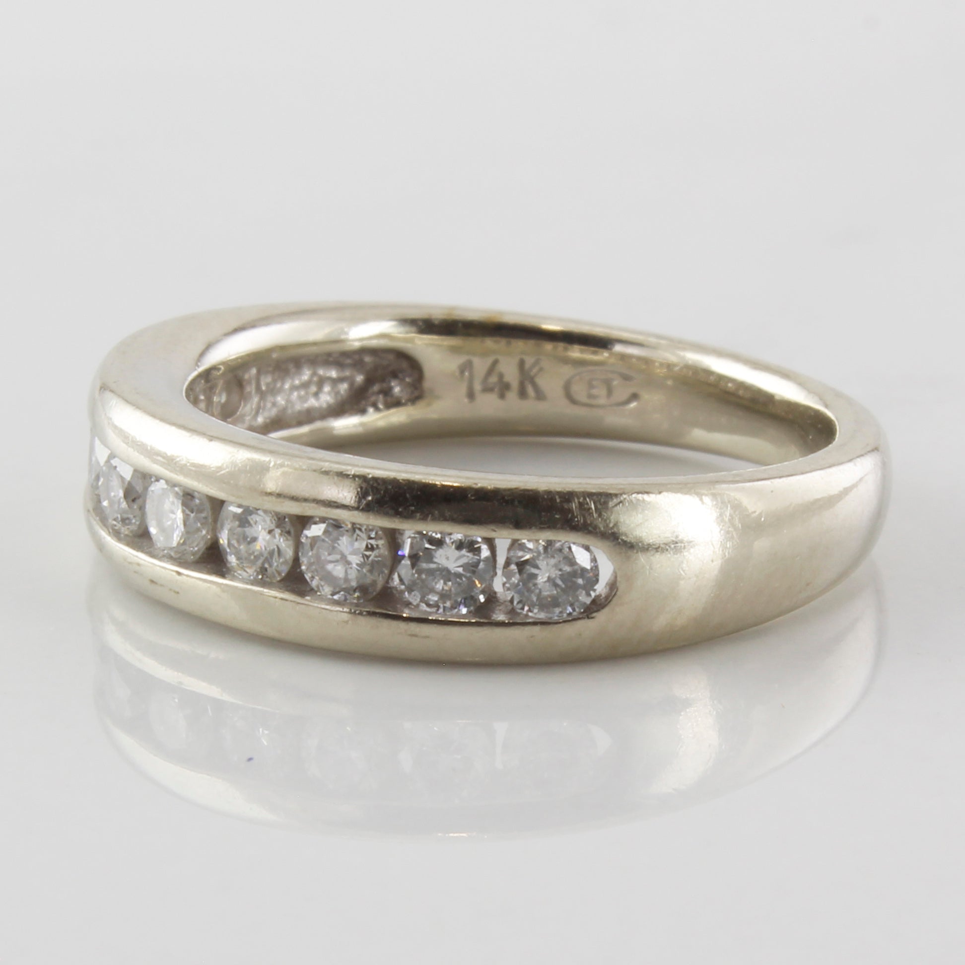 White Gold Diamond Semi Eternity Ring | 0.42ctw | SZ 5.5 |