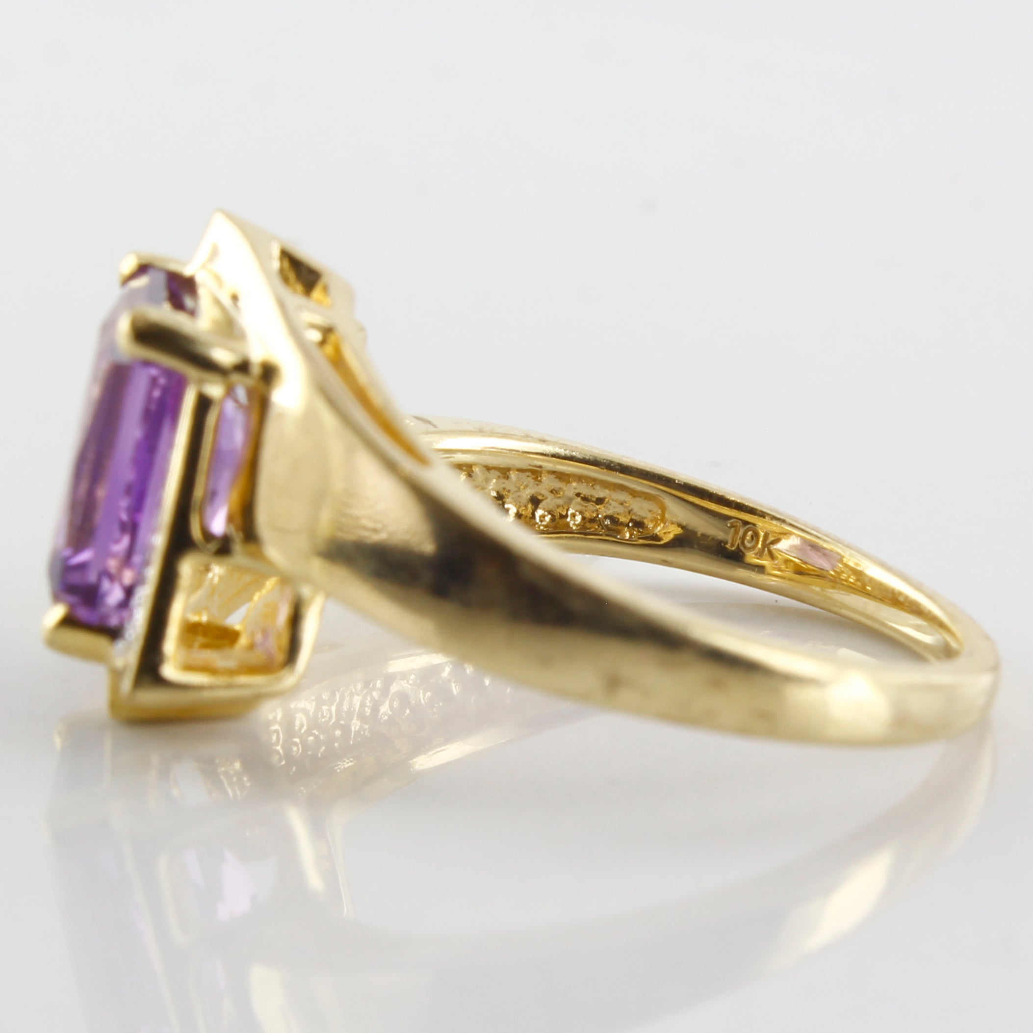 Angular Lab Created Purple Sapphire Ring | 2.60 ct | SZ 6.5 |