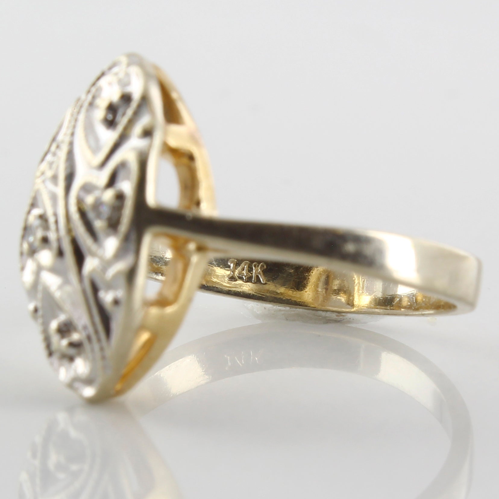 Diamond & Milgrain Heart Ring | 0.02ctw | SZ 3.75 |