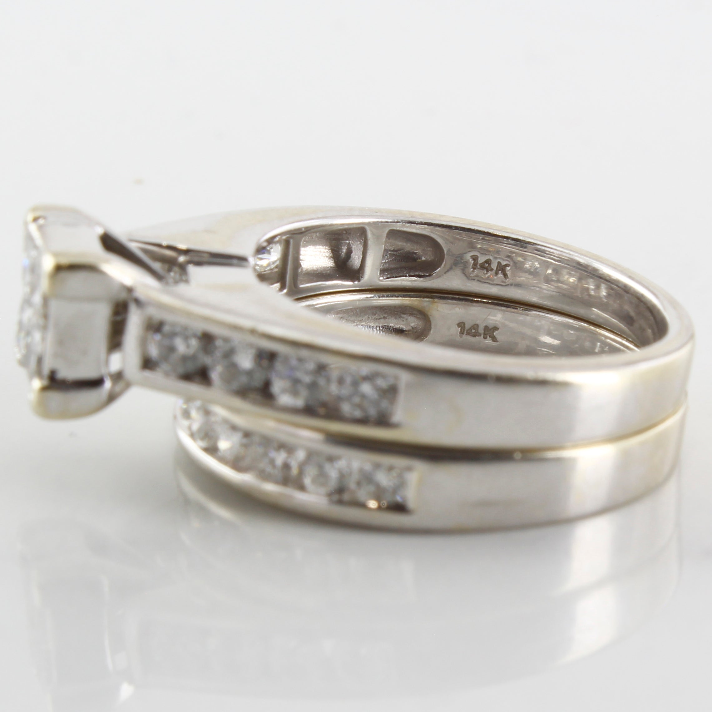 Quad Cluster Princess Diamond Wedding Set | 1.26ctw | SZ 7 |