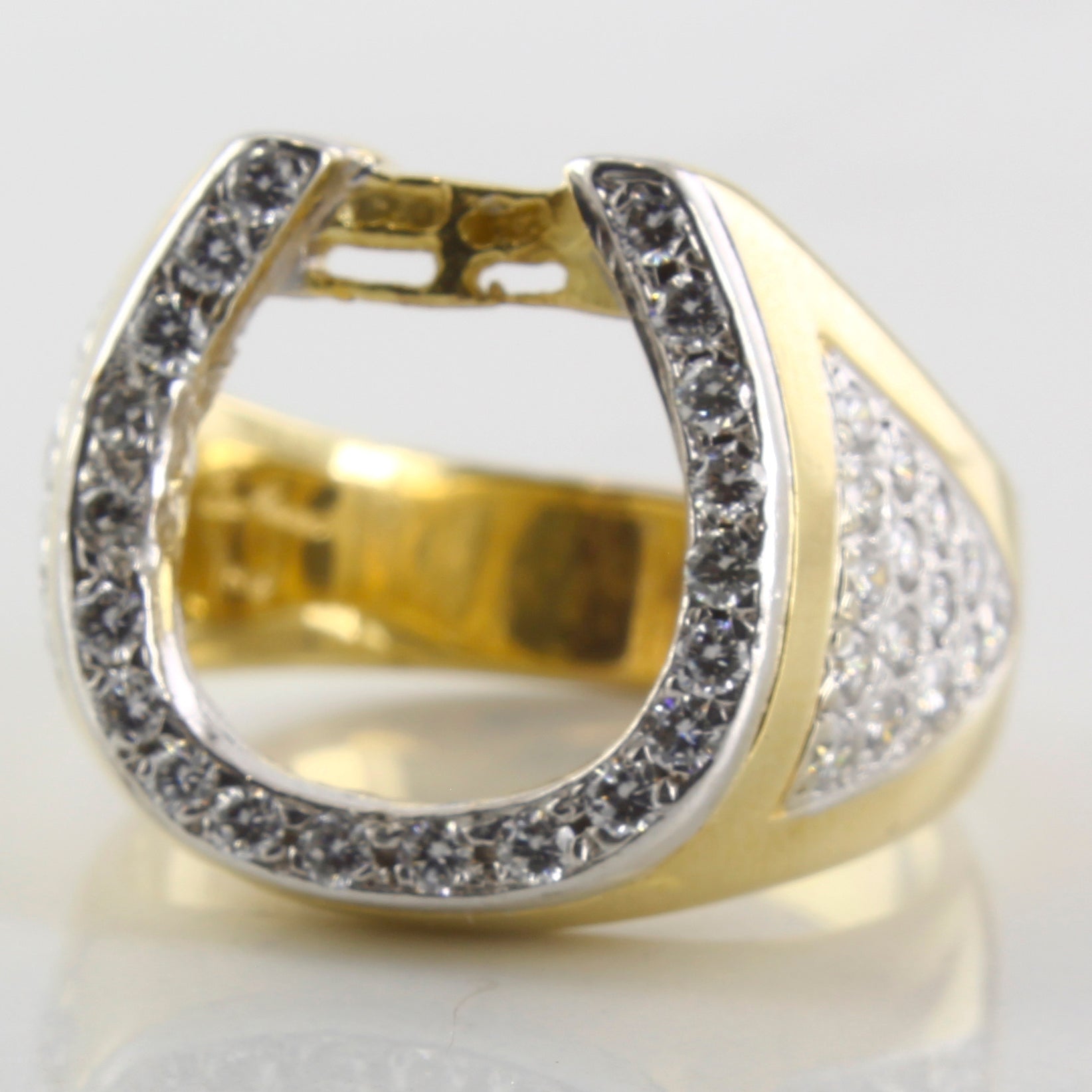 Micro Pave Set Diamond Horseshoe Ring | 0.85ctw | SZ 8 |