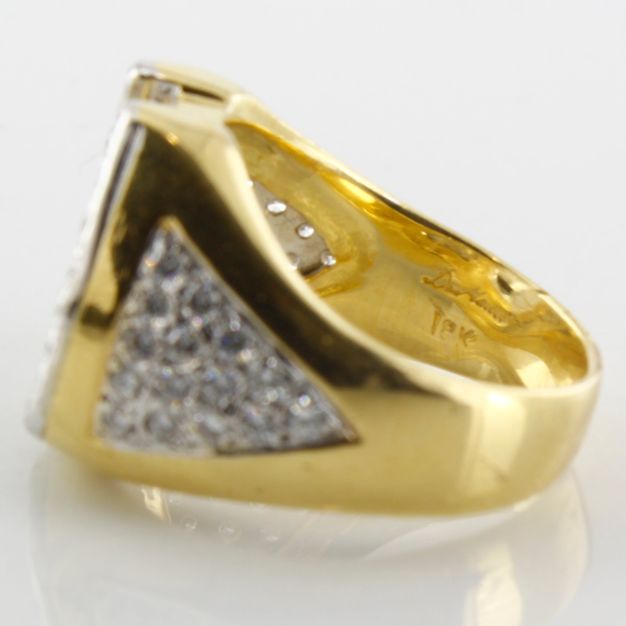 Micro Pave Set Diamond Horseshoe Ring | 0.85ctw | SZ 8 |