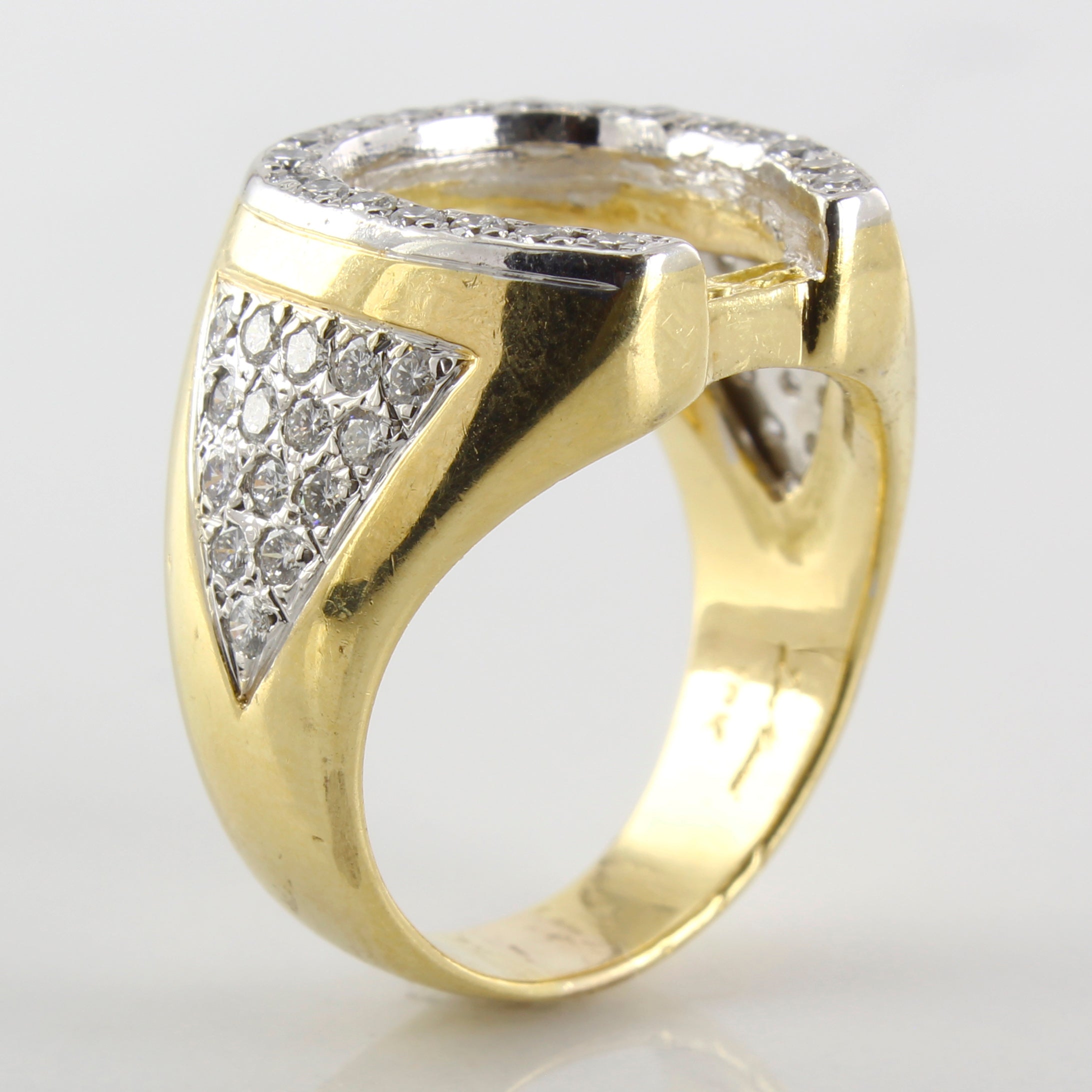 Micro Pave Set Diamond Horseshoe Ring | 0.85ctw | SZ 8 |