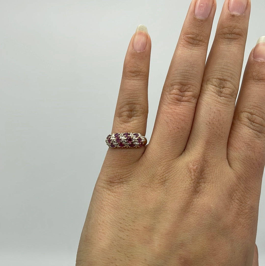 Ruby & Diamond Cocktail Ring | 0.75ctw, 0.05ctw | SZ 7.75 |