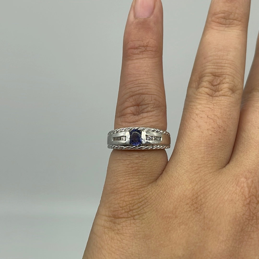 Twist Detailed Tanzanite & Diamond Ring | 0.12 ctw, SZ 5.5 |