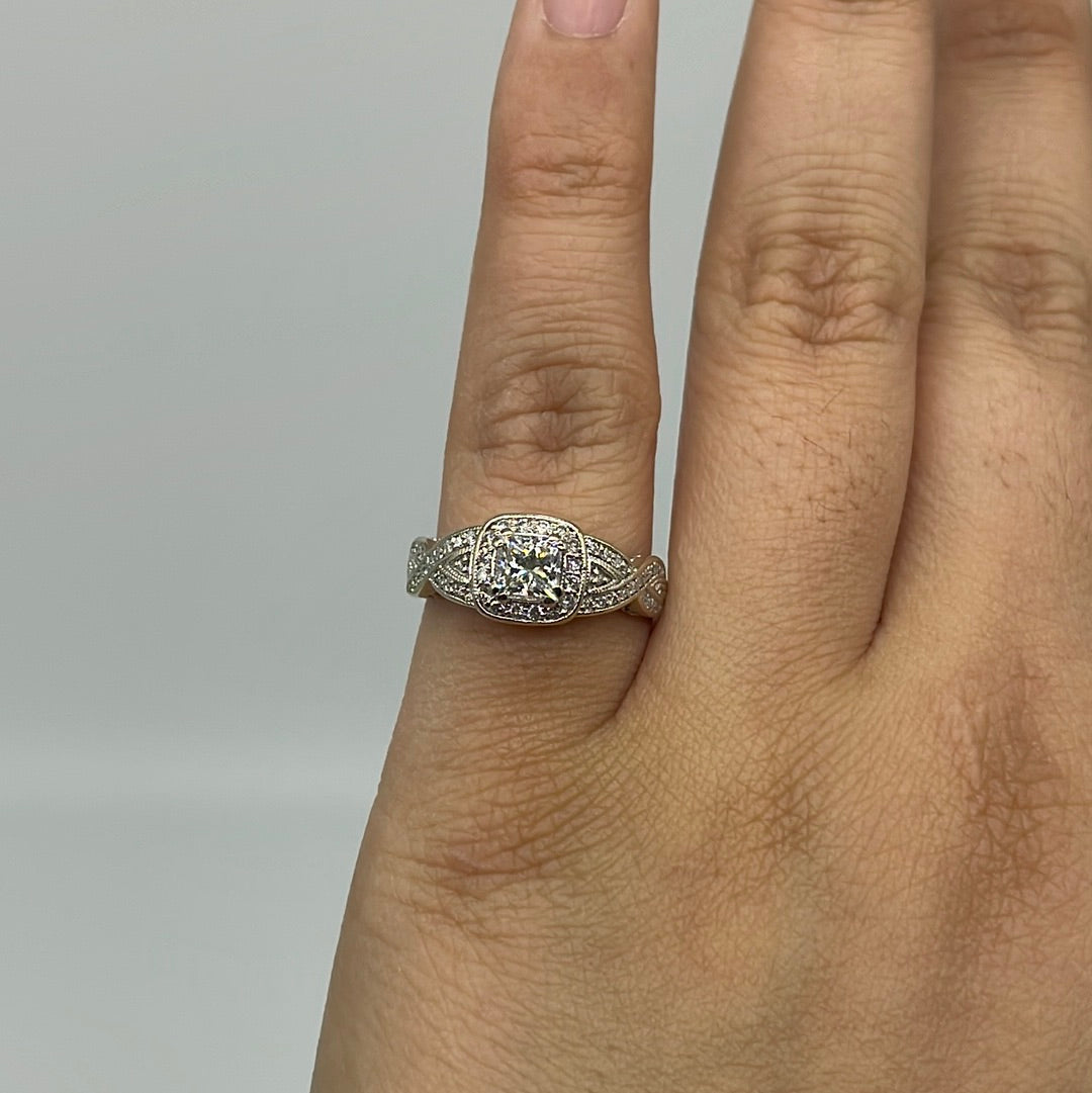 Princess Cut Braided Band Engagement Ring | 1.05 ctw, SZ 7 |
