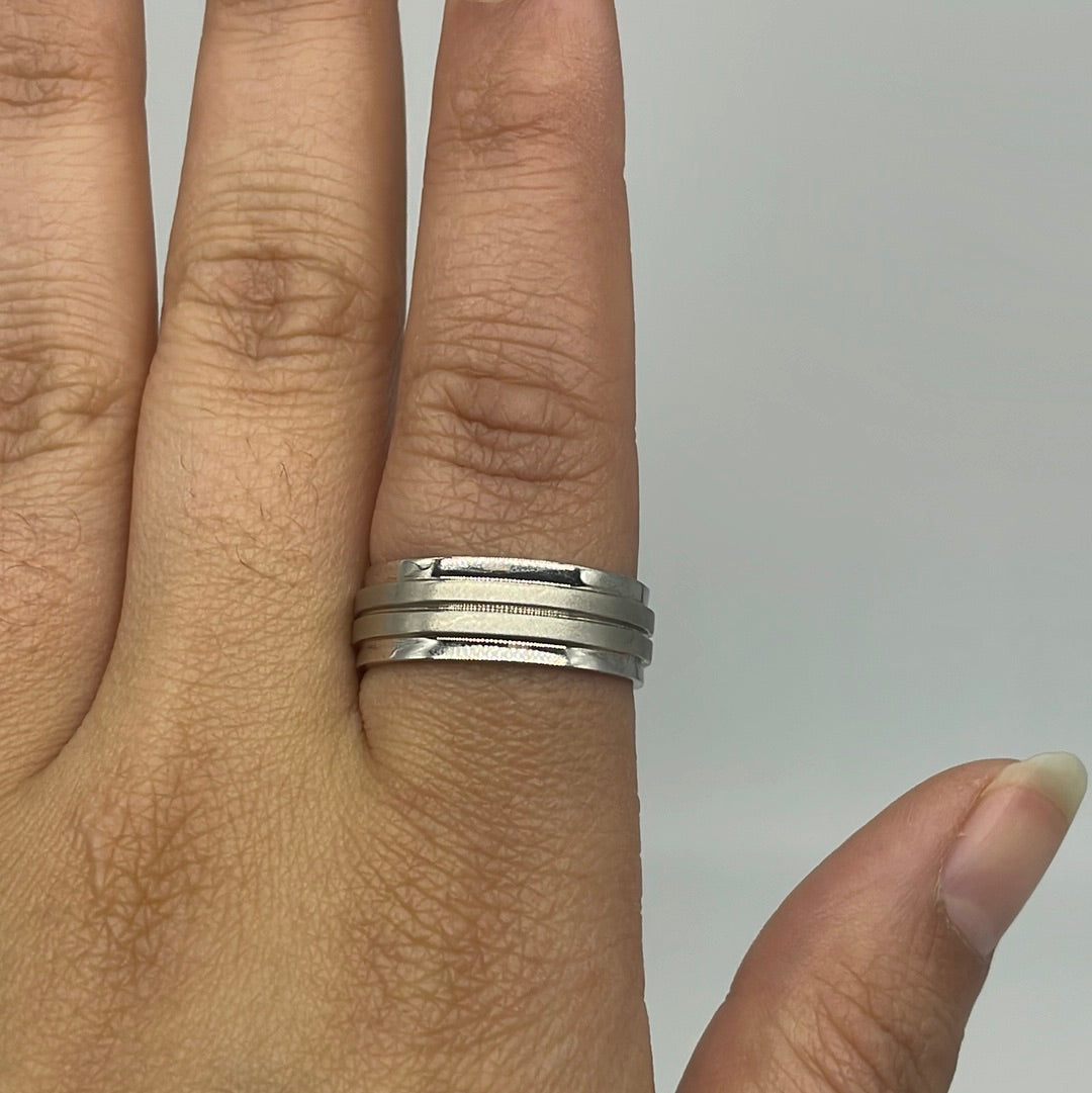 Beveled White Gold Band | SZ 10.25 |