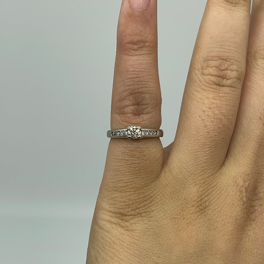 Channel Set Accent Diamond Engagement Ring | 0.44ctw | SZ 5.25 |
