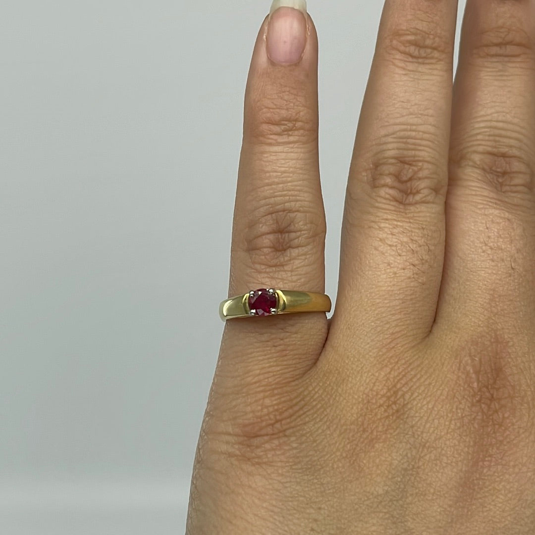 Low Profile Ruby Solitaire Ring | 0.40ct | SZ 7.5 |