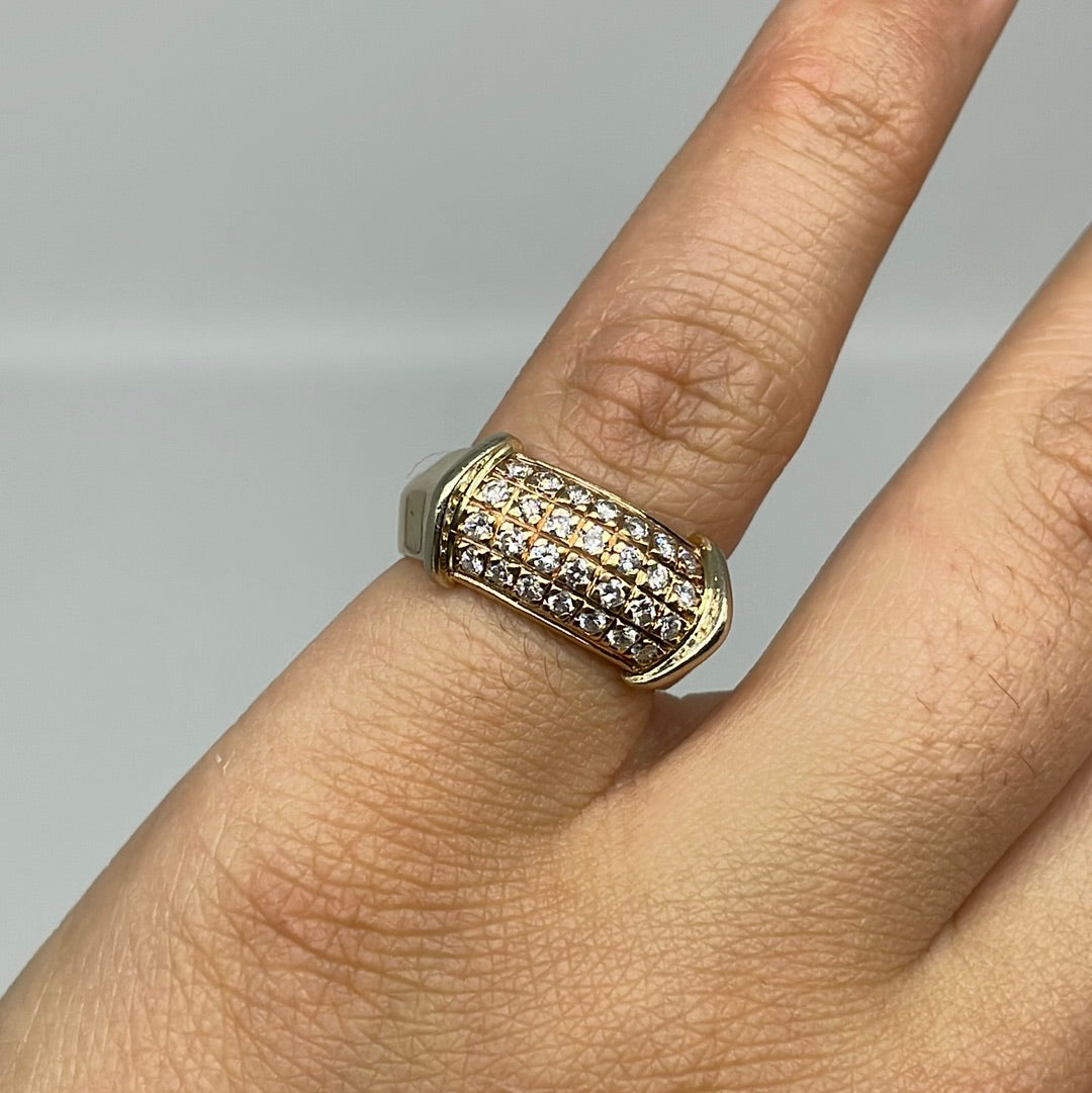 Four Row Diamond Low Dome Ring | 0.70 ctw, SZ 6.75 |