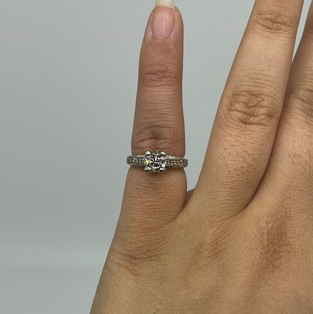Bague de fiançailles détaillée Milgrain | 1,25 carat, taille 4,25 |